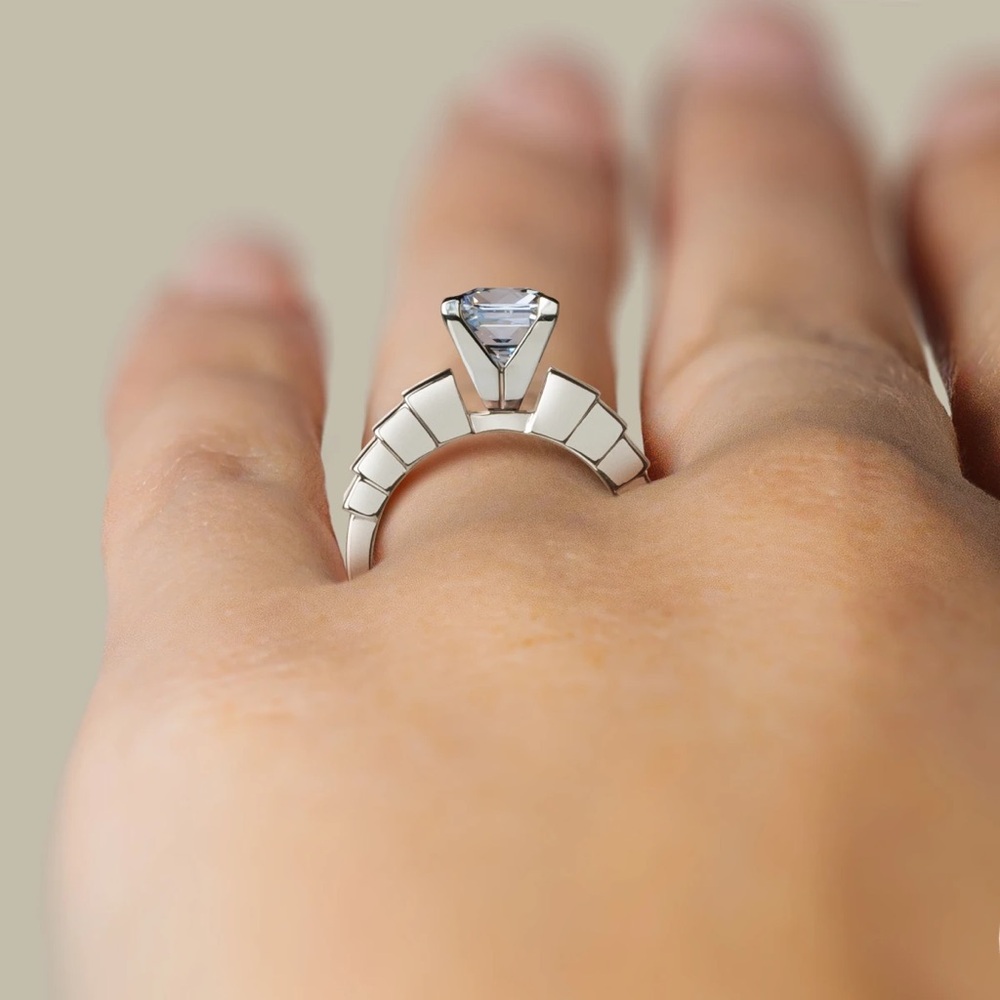 Diamond Nexus 2.4ct Princess Cinderella ring set - Picture 5 of 11
